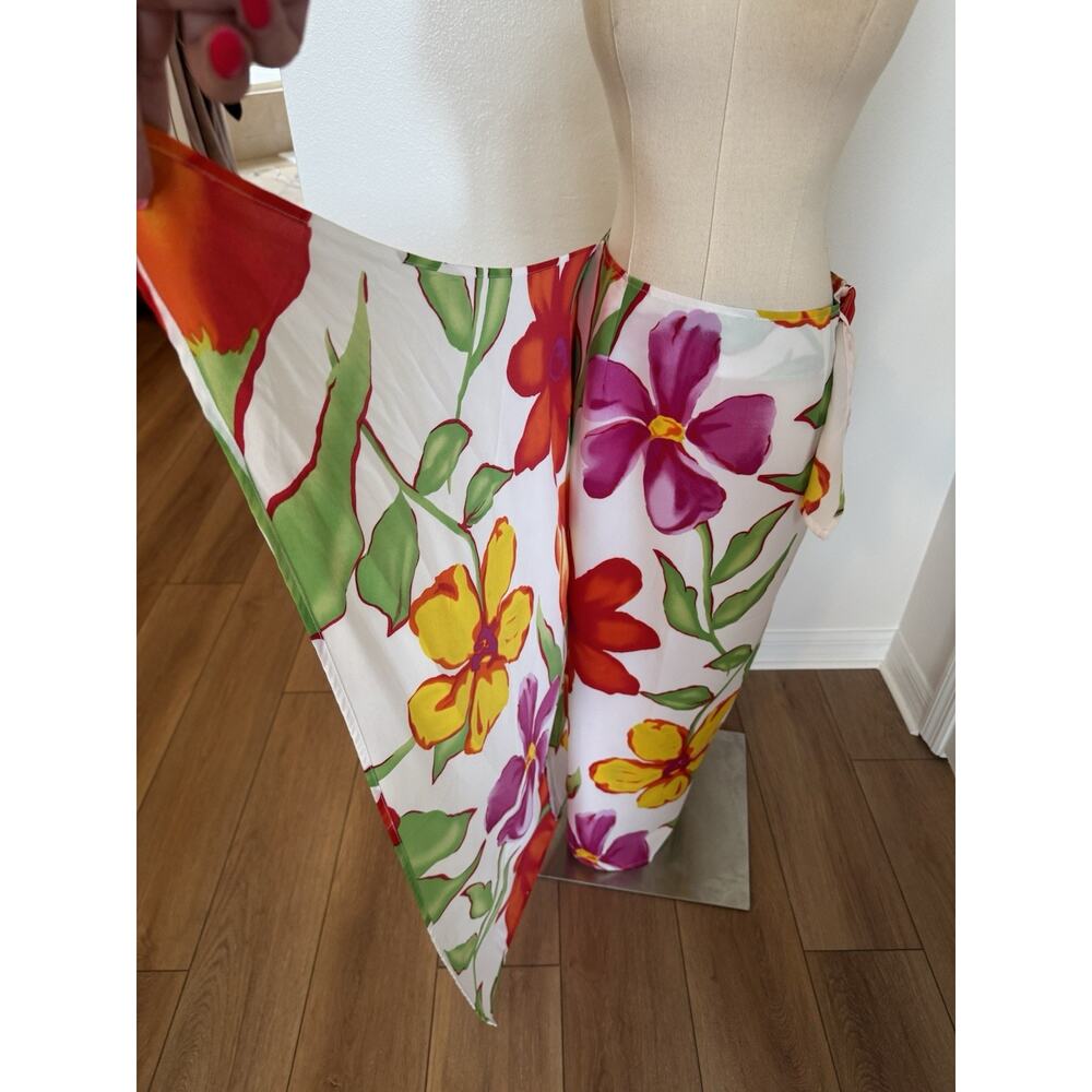 Vintage Patricia Jones Size 8 USA Tropical Wrap Skirt Highrise Colorful 80s 90s - Picture 15 of 16